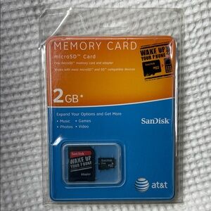 SanDisk 2GB microSD Memory Card with Adapter - Black